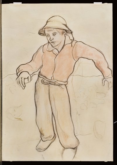 Pequeno Breton inclinado, 1889 de Paul Gauguin