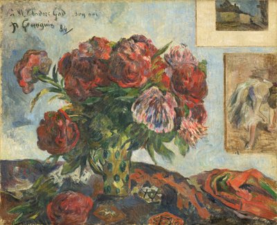 Natureza morta com peônias de Paul Gauguin