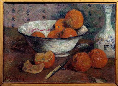 Natureza morta com laranjas. Pintura de Paul Gauguin (1848 - 1903), cerca de 1880. Óleo sobre tela. Dim: 0,33 X 0,46m. Rennes, Museu de Belas Artes de Paul Gauguin