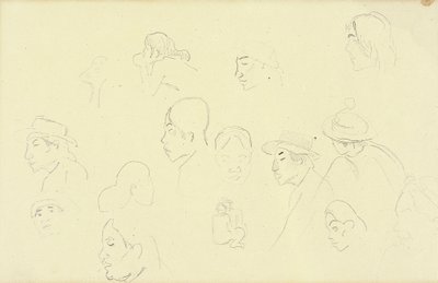 Estudos de cabeças e figuras, c.1893 de Paul Gauguin