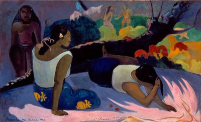 Tahitiana:  Arearea no varua ino Reclining Tahitian Women ou The Amusement of the Evil Spirit de Paul Gauguin