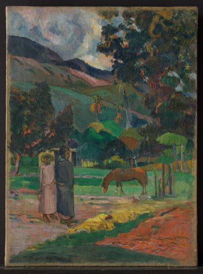 Paisagem taitiana de Paul Gauguin
