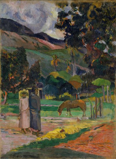 Paisagem do Taiti de Paul Gauguin