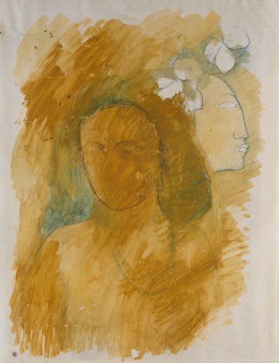 Tahitianische Frau mit bösem Geist de Paul Gauguin