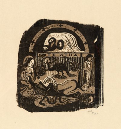Te atua (O Deus), da suíte de gravuras tardias em xilogravura de Paul Gauguin
