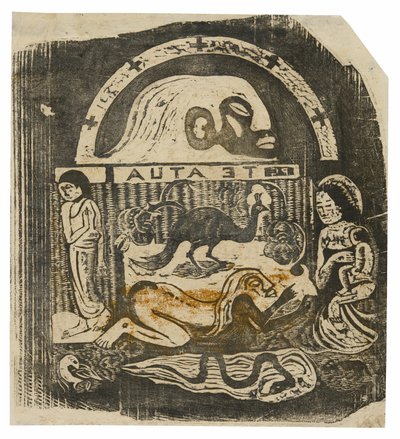 Te atua (O Deus), da suíte de gravuras tardias em xilogravura de Paul Gauguin