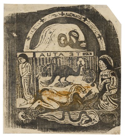 Te atua (O Deus), da série de gravuras tardias em blocos de madeira de Paul Gauguin
