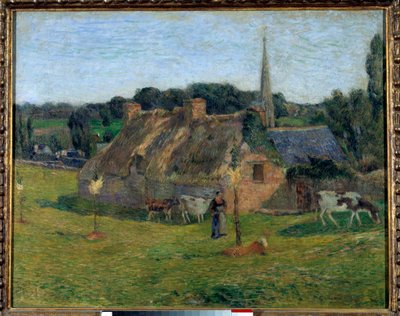 O campo Derout Lollichon e a igreja de Pont Aven de Paul Gauguin