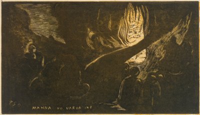 O Diabo Fala Mahna No Varua Ino, da Fragrância Noa Noa, 1893-94., 1893-94. de Paul Gauguin