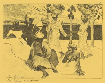 Os Gafanhotos e as Formigas: Uma Lembrança da Martinica, da Suíte Volpini: Dessins l..., 1889. de Paul Gauguin