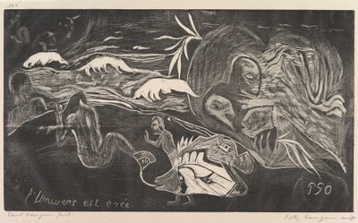 O universo é criado O universo é criado, da fragrância Noa Noa, 1893-94. de Paul Gauguin