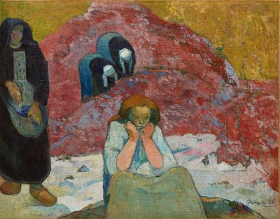 A colheita do vinho, miséria humana, 1888. de Paul Gauguin