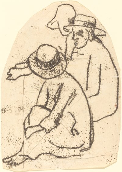 Três Taitianos (Estudo para "A Irmã da Caridade") de Paul Gauguin