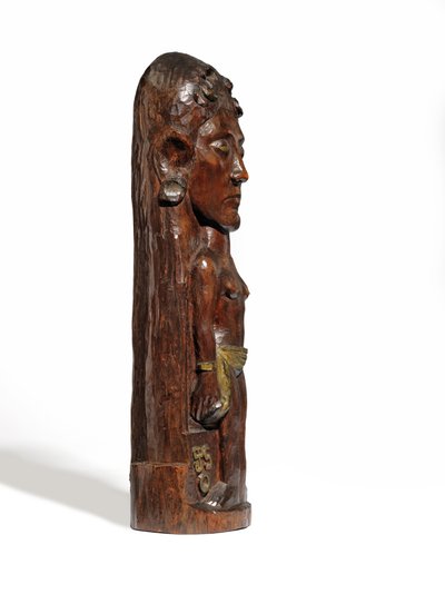 Thérèse, c.1902-3 (madeira esculpida de miró, douramento e pregos de cobre) (ver também 2835560-1) de Paul Gauguin