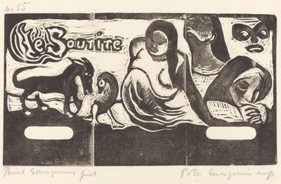 Página de rosto para Le Sourire Title of the Smile, em ou após 1895. de Paul Gauguin