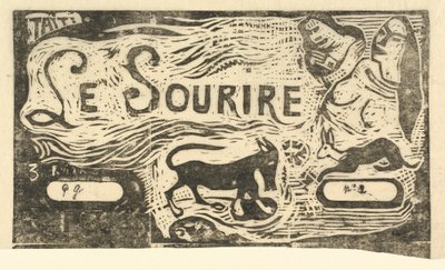 Página de rosto para Le Sourire Title of the Smile, em ou após 1895. de Paul Gauguin