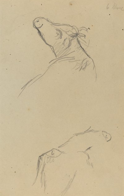 Duas Cabeças de Vaca [verso] de Paul Gauguin