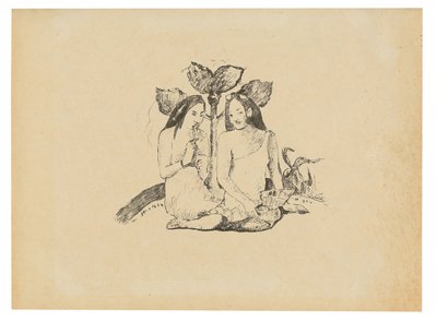 Duas mulheres maoris de cócoras de Paul Gauguin