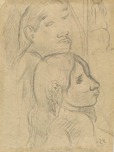 Dois marquesanos [verso], c. 1902. de Paul Gauguin