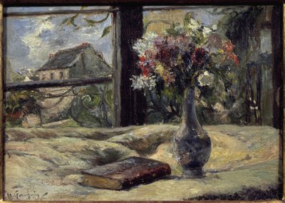 Vaso de flores - Pintura de Paul Gauguin (1848-1903), óleo sobre tela de Paul Gauguin