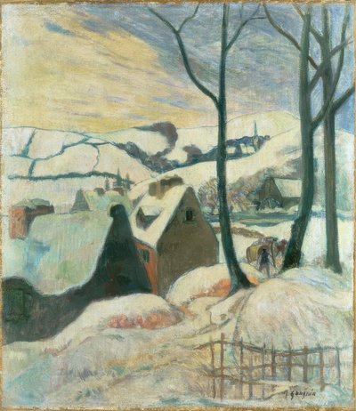 Aldeia sob a neve de Paul Gauguin