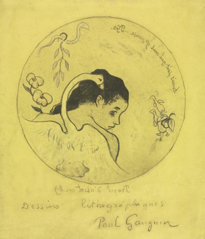 Volpini Suite: Design for a Plate: Leda and the Swan de Paul Gauguin