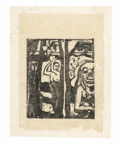 Mulher colhendo frutas e Oviri de Paul Gauguin