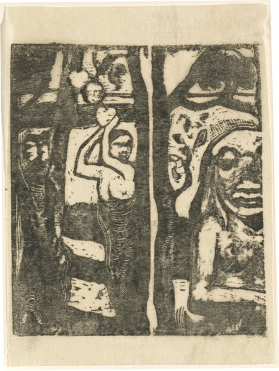 Mulher colhendo frutas e o selvagem de Paul Gauguin