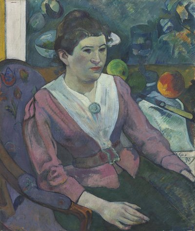 Mulher na Frente de uma Natureza Morta de Cézanne de Paul Gauguin