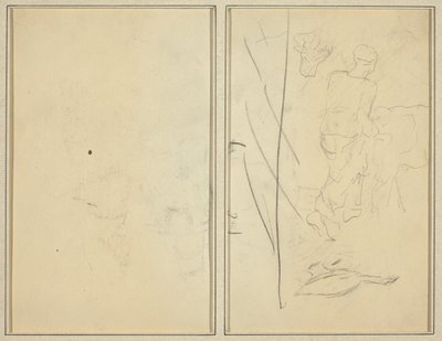 Mulher com Vaca e Ganso; Contraprova [verso] de Paul Gauguin
