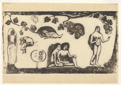 Mulheres, animais e folhagens de Paul Gauguin