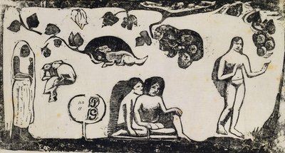 Mulheres, Animais e Folhagem; Mulheres, animais e folhagem, 1895-1903 de Paul Gauguin