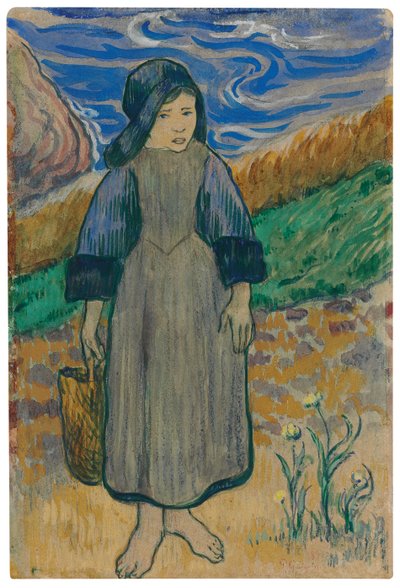Jovem bretã à beira-mar; Breton jovem à beira-mar, 1889 de Paul Gauguin