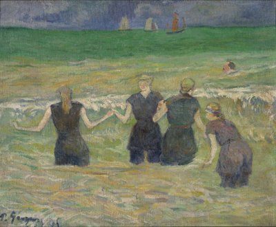 Pintura "Mulheres Jovens a Banho" de Paul Gauguin (1848-1903) 1885 Museu Nacional de Arte Ocidental, Tóquio Japão de Paul Gauguin