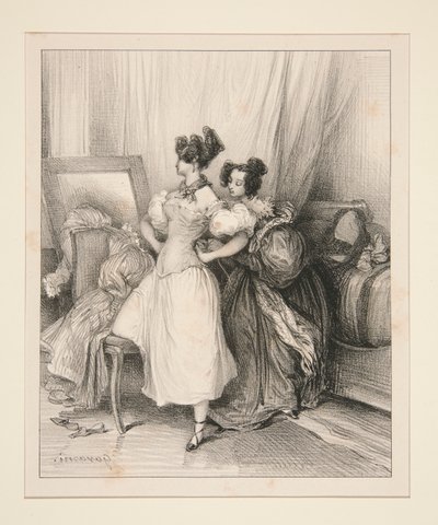 (LE CORSET.). de Paul Gavarni