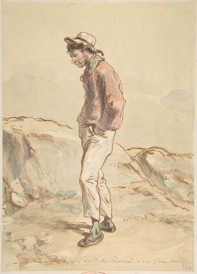 Um marinheiro em pé na costa, 1859-60. de Paul Gavarni