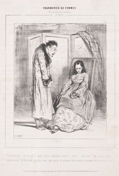 Fourberies de Femmes: Em questões de sentimento, 1842. de Paul Gavarni