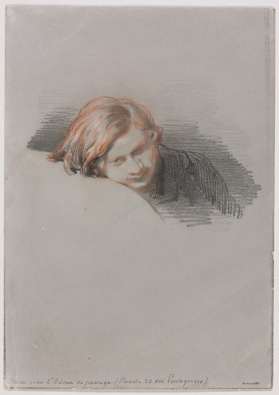 Chefe de um Estudo de Jovem para Loiseau de passage, 1853. de Paul Gavarni