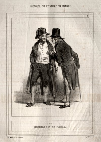 História do Traje na França: Bourgeois de Paris de Paul Gavarni