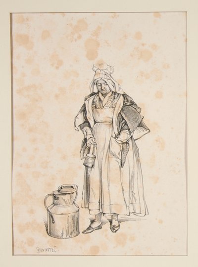 LAITIERE. Milkwoman. de Paul Gavarni