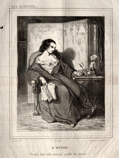 As atrizes: LEtude, 1843. de Paul Gavarni