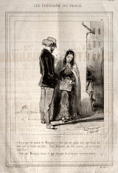 Os estudantes de Paris de Paul Gavarni