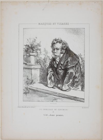 Les Invalides du Sentiment (Os Inválidos do Sentimento): Era um "jovem ator principal". de Paul Gavarni