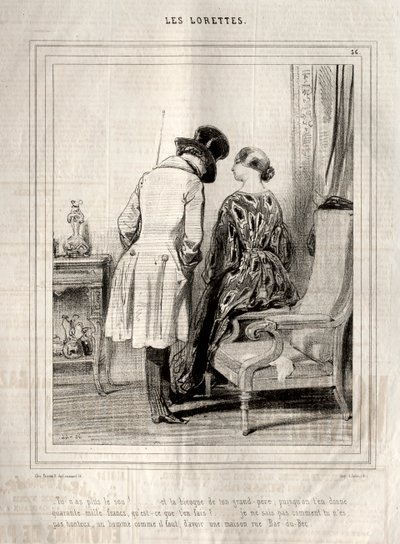 Os Lorettes, 1842. de Paul Gavarni