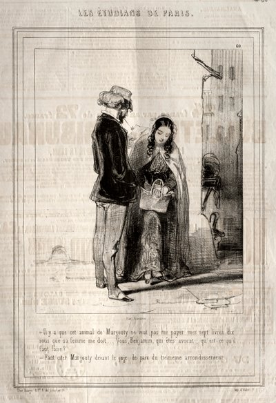 Estudantes de Paris, 1842. de Paul Gavarni