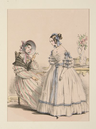 NOVEMBRO 1838. Vestir o lenço de cabelo de cabra com listras de pérolas; de Paul Gavarni