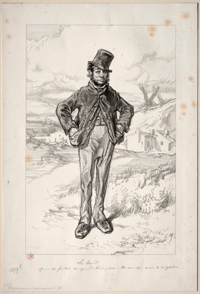 Fisionomia parisiense: segunda-feira, 1857-58. de Paul Gavarni