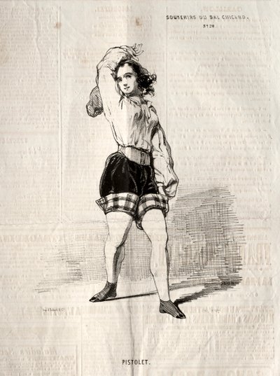 Lembranças do Bal Chicard: Pistolet, 1843. de Paul Gavarni