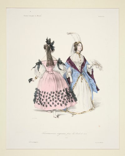 ORIGINAL TRAVESTISSEMENS (sic) para as bolas de 1834. 5 e 6. de Paul Gavarni