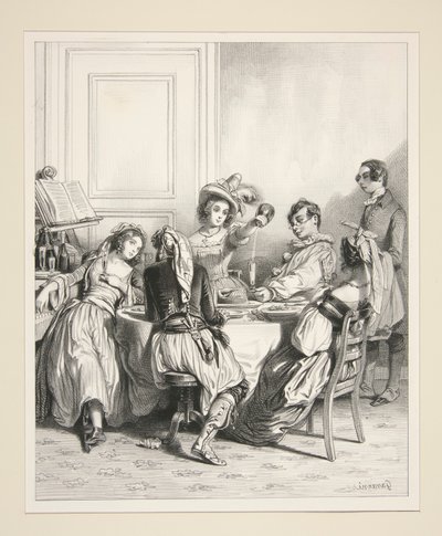 Um ALMOÇO, ao amanhecer. de Paul Gavarni